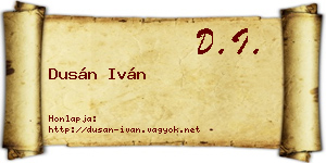 Dusán Iván névjegykártya