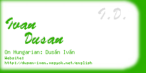 ivan dusan business card